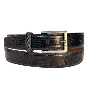 Bryant Park Genuine Lizard Skin Dress Belt Men's 36 Gray Made in USA 1.25" Wide